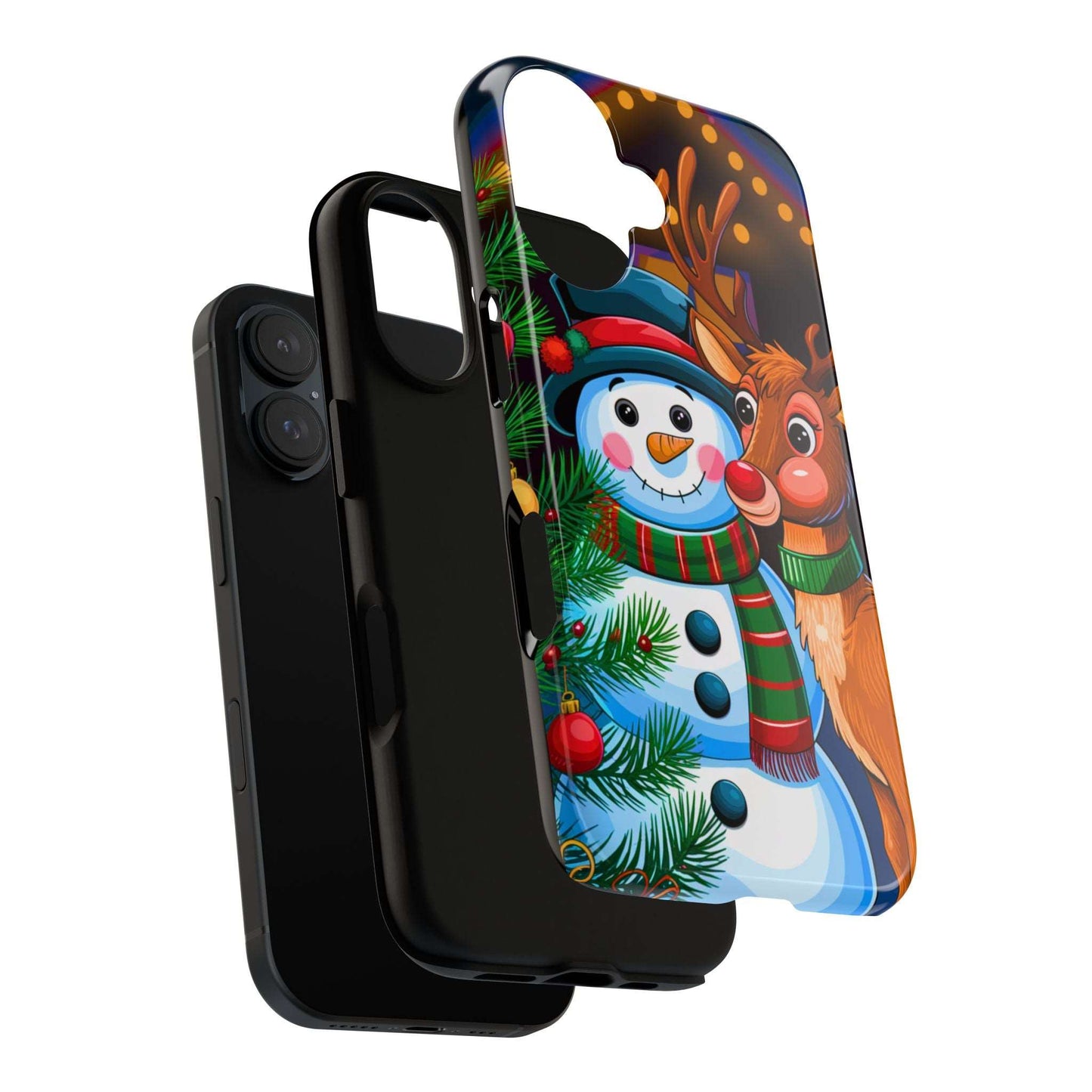 Festive Snowman and Reindeer Christmas Phone Case