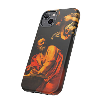 Tough Phone Case for iPhone, Samsung and Google Pixel - Caravaggio, Inspiration of St. Matthew (1602)