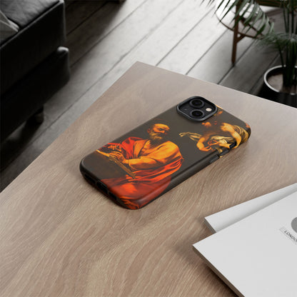 Tough Phone Case for iPhone, Samsung and Google Pixel - Caravaggio, Inspiration of St. Matthew (1602)