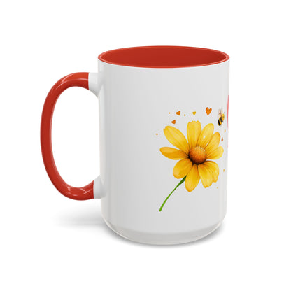 Bee Mine - Floral Accent Ceramic Mug (11oz, 15oz)