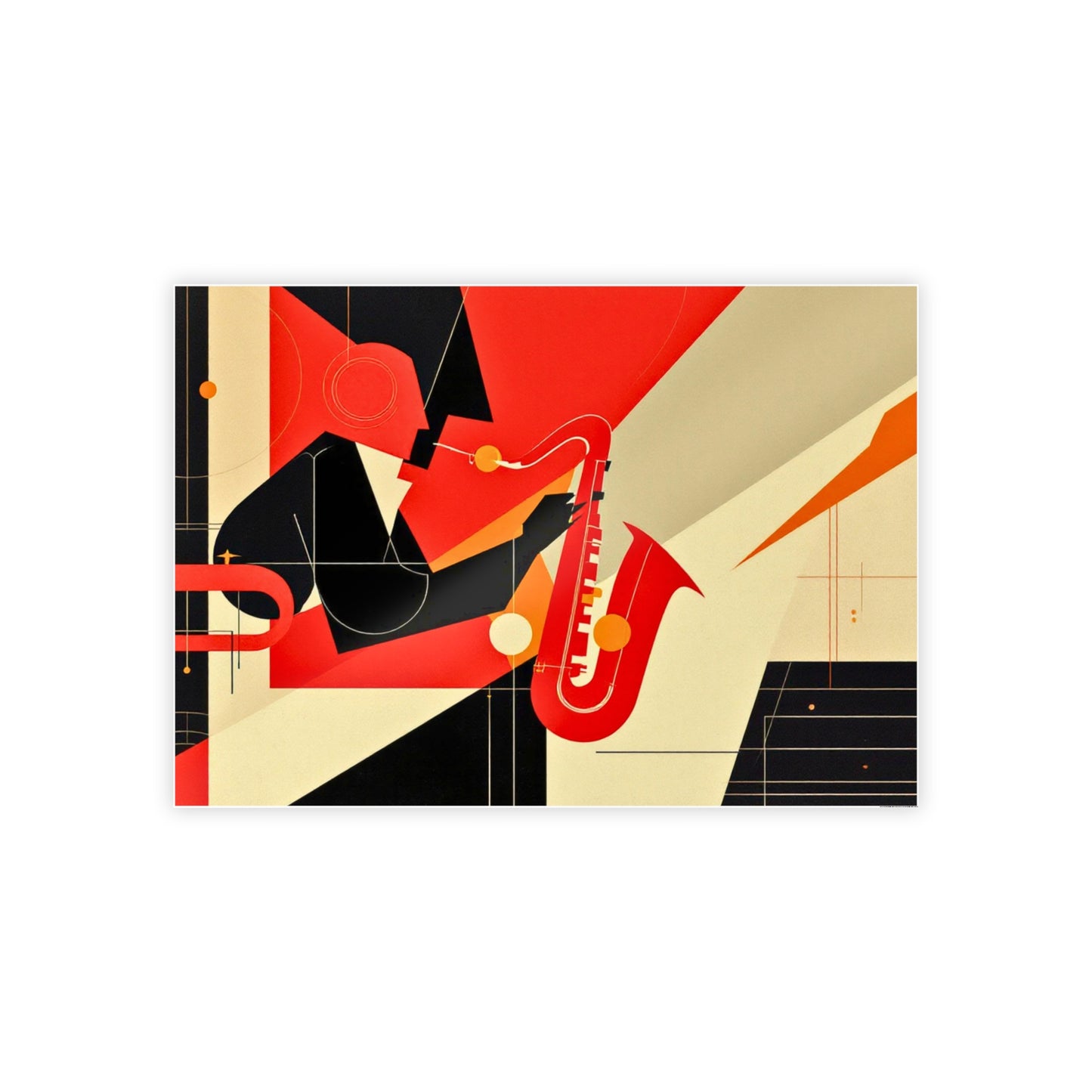 Jazz-Inspired Glossy Poster Art | Abstract Donna I