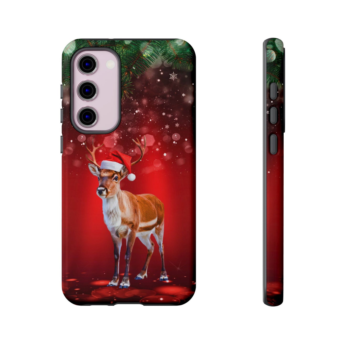 Festive Reindeer No.1 – Santa Hat with Holiday Lights Design for iPhone, Samsung & Google Models