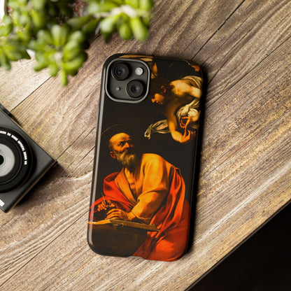 Tough Phone Case for iPhone, Samsung and Google Pixel - Caravaggio, Inspiration of St. Matthew (1602)