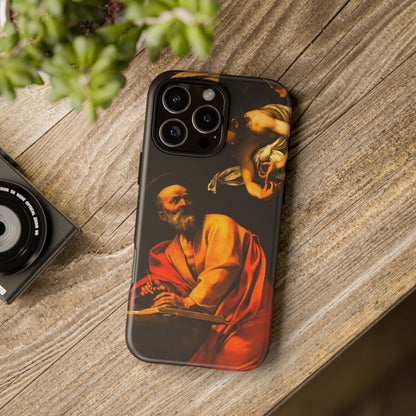 Tough Phone Case for iPhone, Samsung and Google Pixel - Caravaggio, Inspiration of St. Matthew (1602)