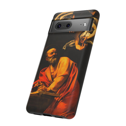 Tough Phone Case for iPhone, Samsung and Google Pixel - Caravaggio, Inspiration of St. Matthew (1602)