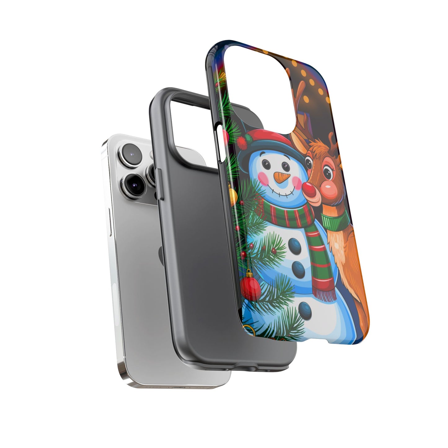 Festive Snowman and Reindeer Christmas Phone Case