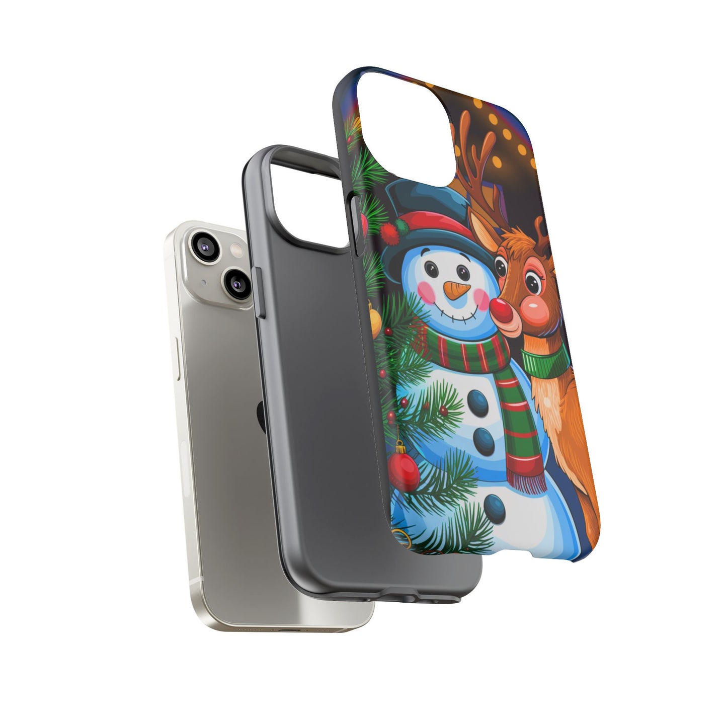 Festive Snowman and Reindeer Christmas Phone Case