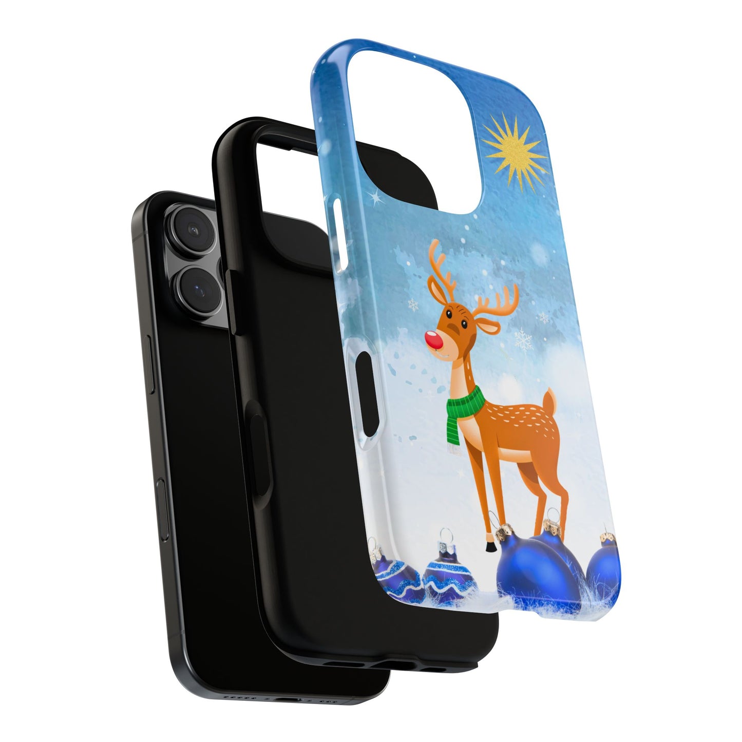 Festive Reindeer No.2 – Santa Hat with Holiday Lights Design for iPhone, Samsung & Google Models