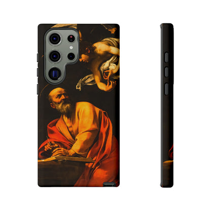 Tough Phone Case for iPhone, Samsung and Google Pixel - Caravaggio, Inspiration of St. Matthew (1602)