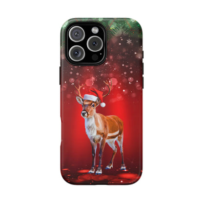 Festive Reindeer No.1 – Santa Hat with Holiday Lights Design for iPhone, Samsung & Google Models