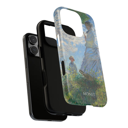 Tough Phone Case for iPhone, Samsung and Google Pixel - Monet, Woman with a Parasol - Madame Monet and Her Son (1875)