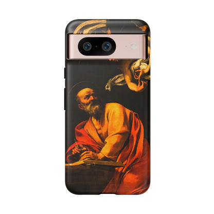 Tough Phone Case for iPhone, Samsung and Google Pixel - Caravaggio, Inspiration of St. Matthew (1602)