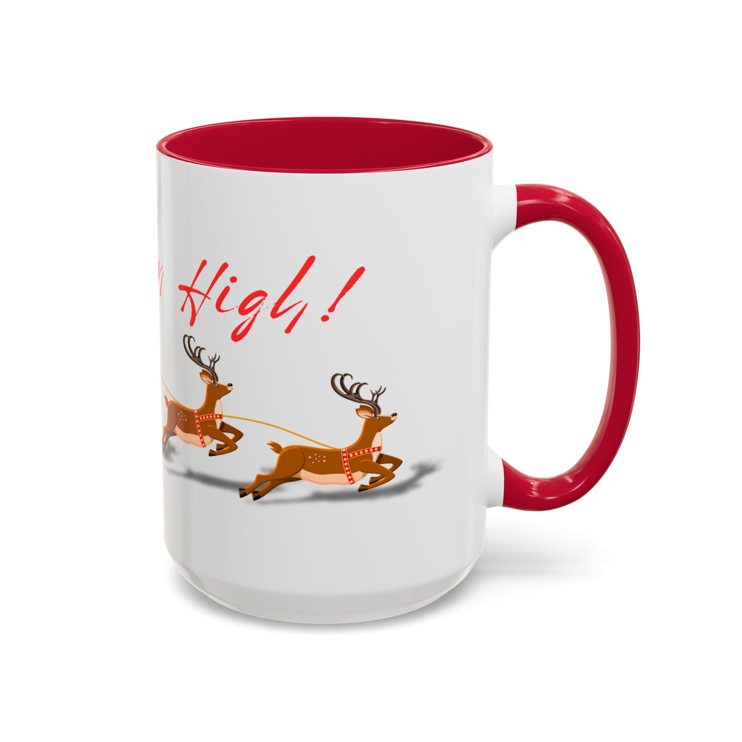Merrily On High! Santa & Reindeer Mug