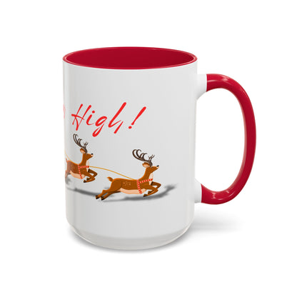 Merrily On High! Santa & Reindeer Mug