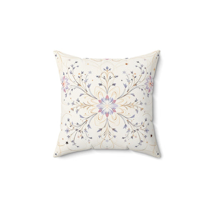Ethereal Starlit Bloom – Elegant Ornamental Design Throw Pillow