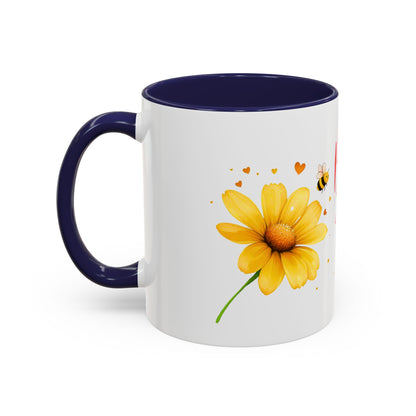 Bee Mine - Floral Accent Ceramic Mug (11oz, 15oz)