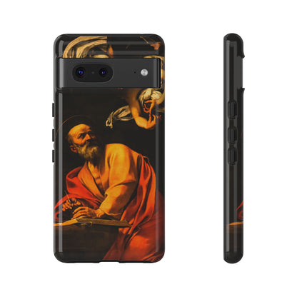 Tough Phone Case for iPhone, Samsung and Google Pixel - Caravaggio, Inspiration of St. Matthew (1602)
