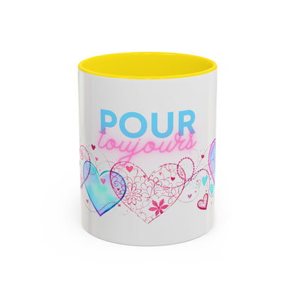 Pour toujours/Mon amour Valentine's Day Mug Set– Romantic French Gift for Couples [2 of 2] (11oz, 15oz)