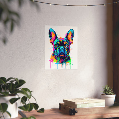 Neon Drip French Bulldog - Vibrant Pop Art
