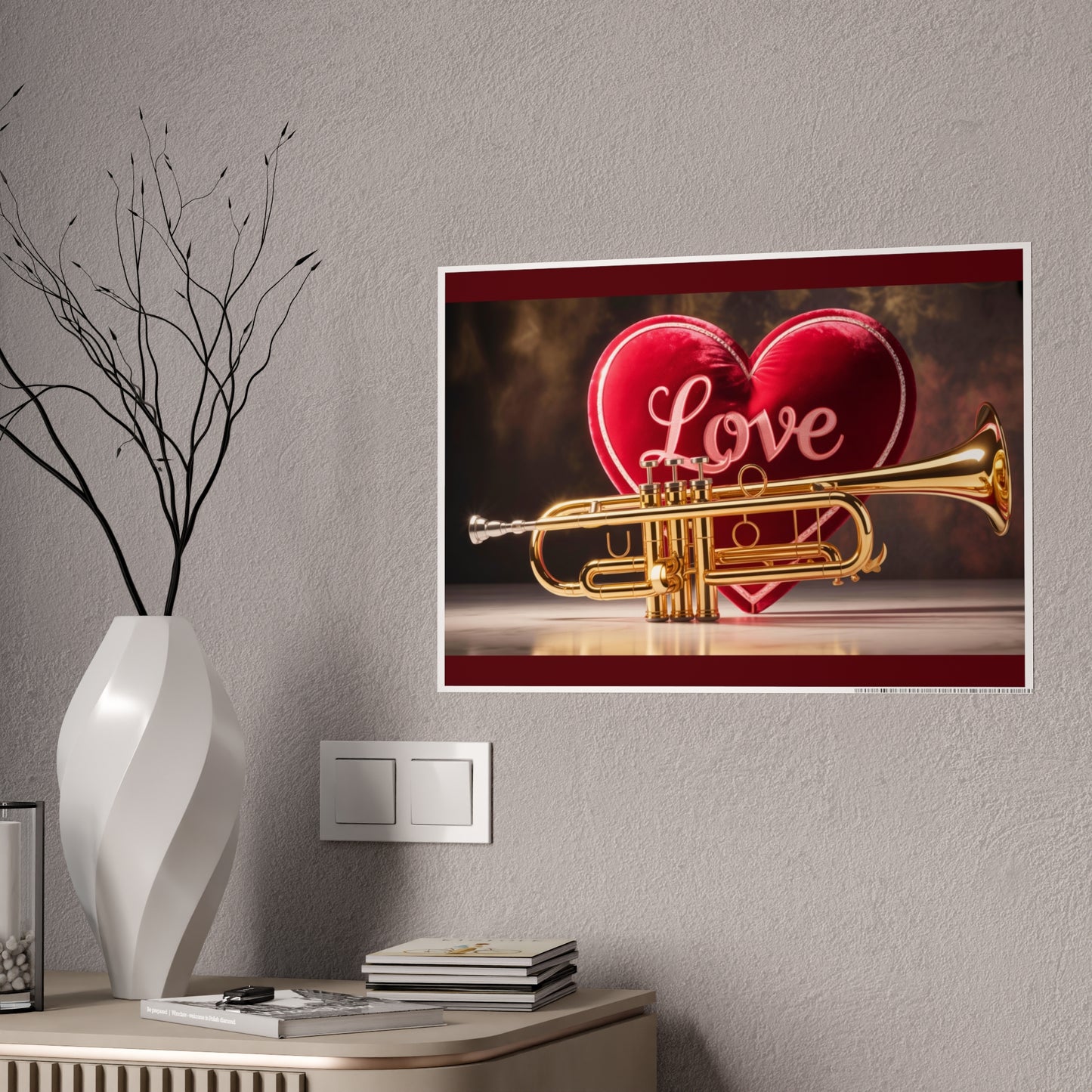 Jazz-Inspired Glossy Poster Art | Valentine Echoes I
