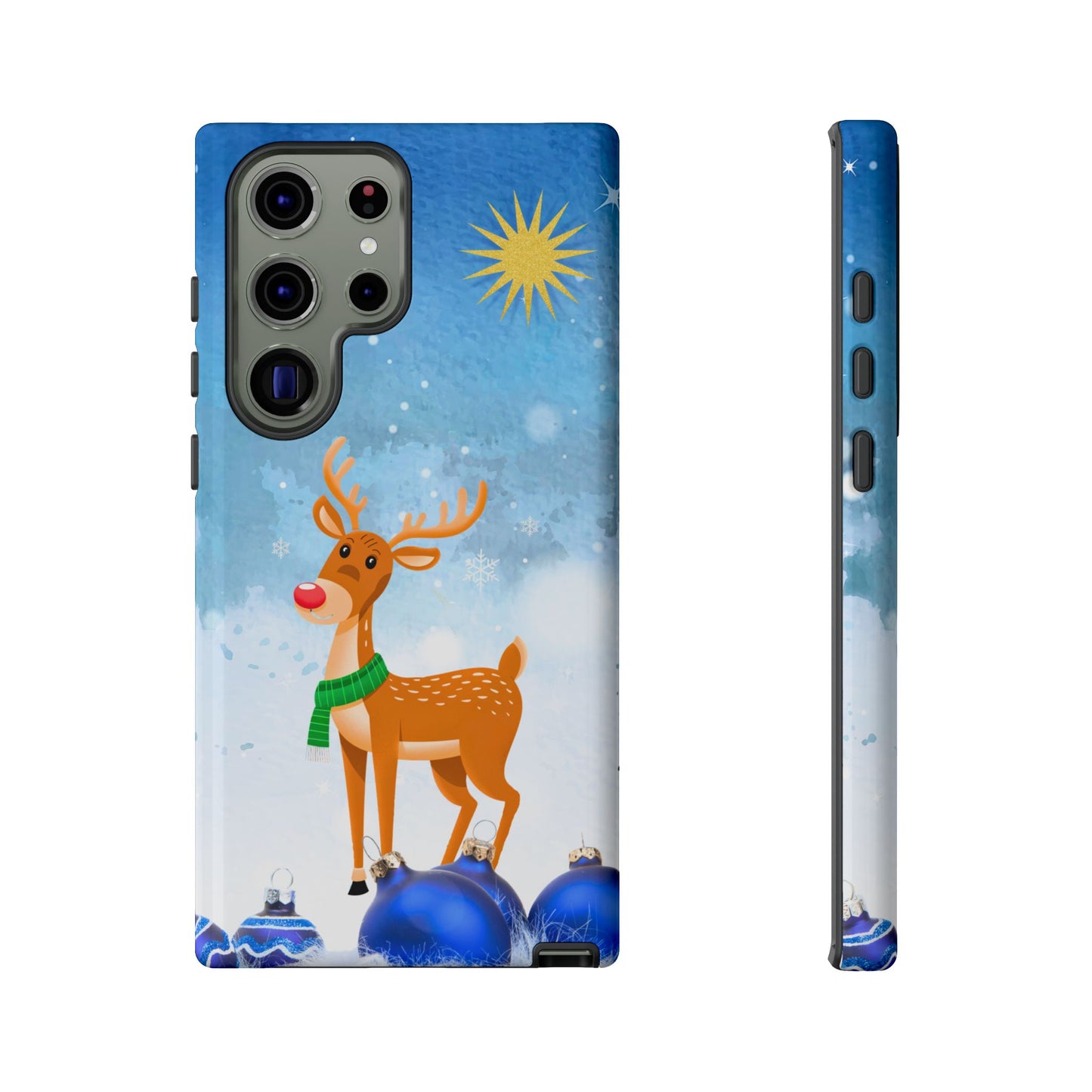 Festive Reindeer No.2 – Santa Hat with Holiday Lights Design for iPhone, Samsung & Google Models