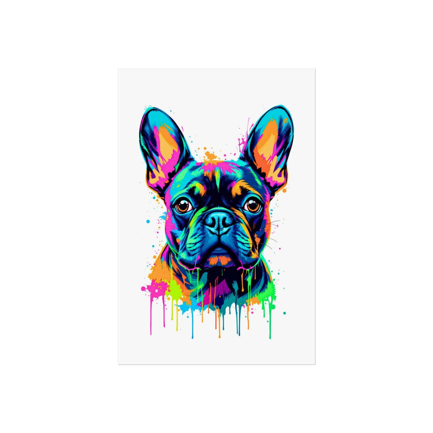 Neon Drip French Bulldog - Vibrant Pop Art