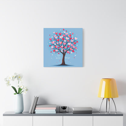 Love Grows Stronger – Heart Tree Canvas Art