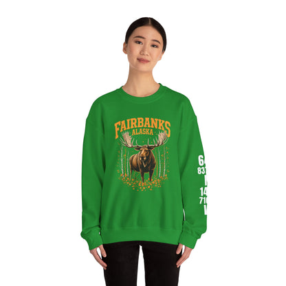 Fairbanks Moose Cotton Crewneck Sweatshirt | Wild Alaska Series Edition 🦌🍁