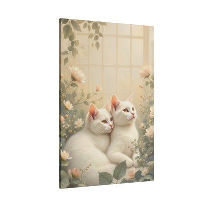 Chatons en chocolat blanc : Impression giclée d'art floral d'hiver serein
