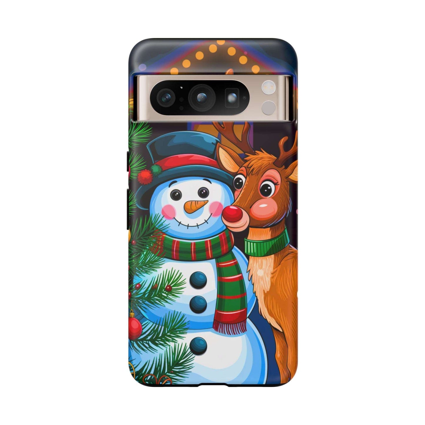 Festive Snowman and Reindeer Christmas Phone Case