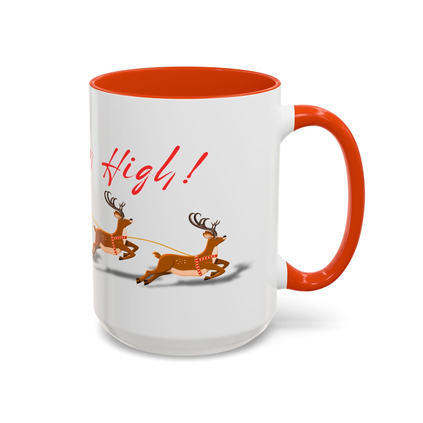 Merrily On High! Santa & Reindeer Mug