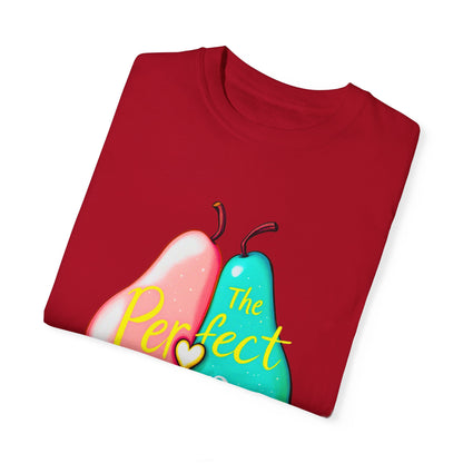 Comfort Colors 1717 Unisex Garment-Dyed T-shirt - "The Perfect Pair" Cute Pear Couple Design (v2)