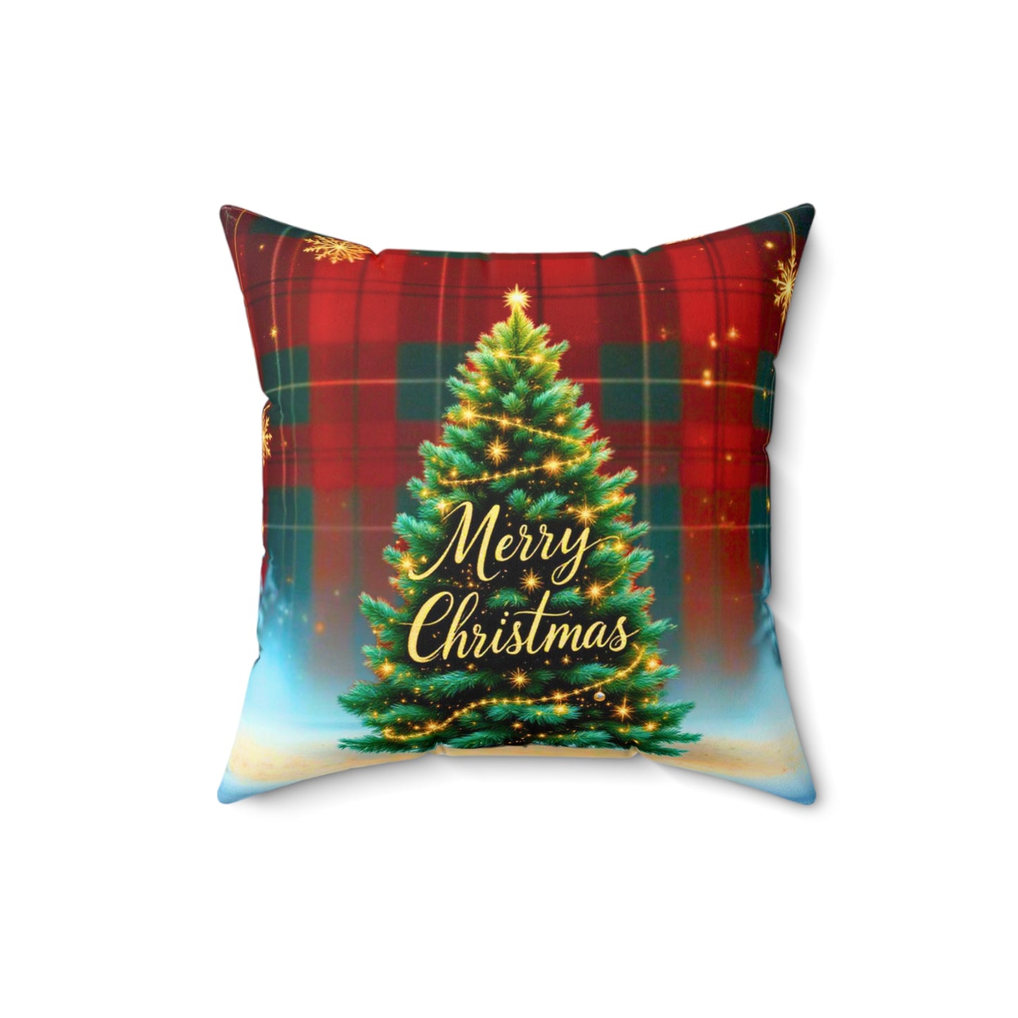 Elegant Christmas Tree Pillow – Merry Christmas Design