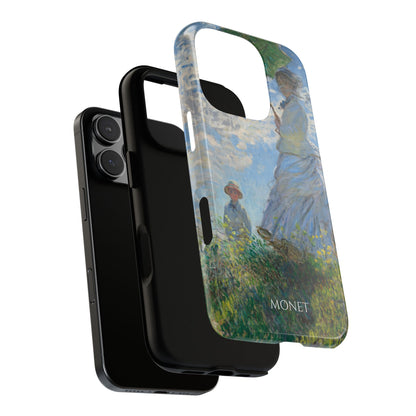 Tough Phone Case for iPhone, Samsung and Google Pixel - Monet, Woman with a Parasol - Madame Monet and Her Son (1875)