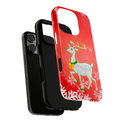 Festive Reindeer No.3 – Santa Hat with Holiday Lights Design for iPhone, Samsung & Google Models