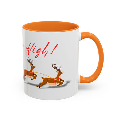 Merrily On High! Santa & Reindeer Mug