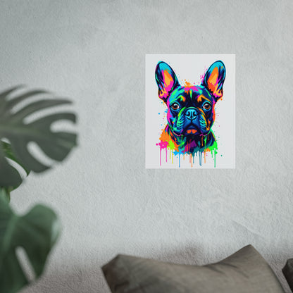 Neon Drip French Bulldog - Vibrant Pop Art