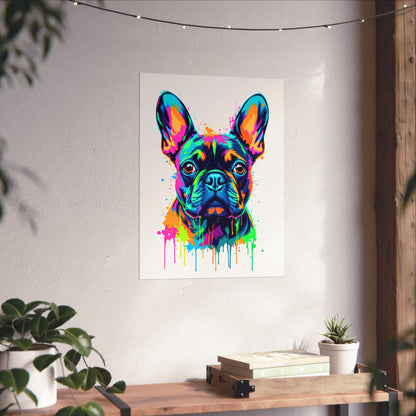 Neon Drip French Bulldog - Vibrant Pop Art