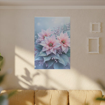 Sérénité hivernale : fleurs givrées dans un pays des merveilles hivernal