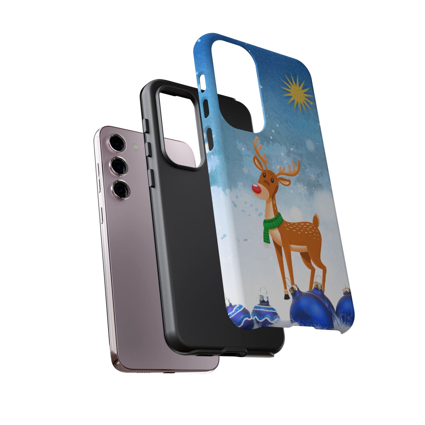 Festive Reindeer No.2 – Santa Hat with Holiday Lights Design for iPhone, Samsung & Google Models