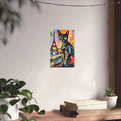 Parisian Noir: A Cubist Cat’s Dream