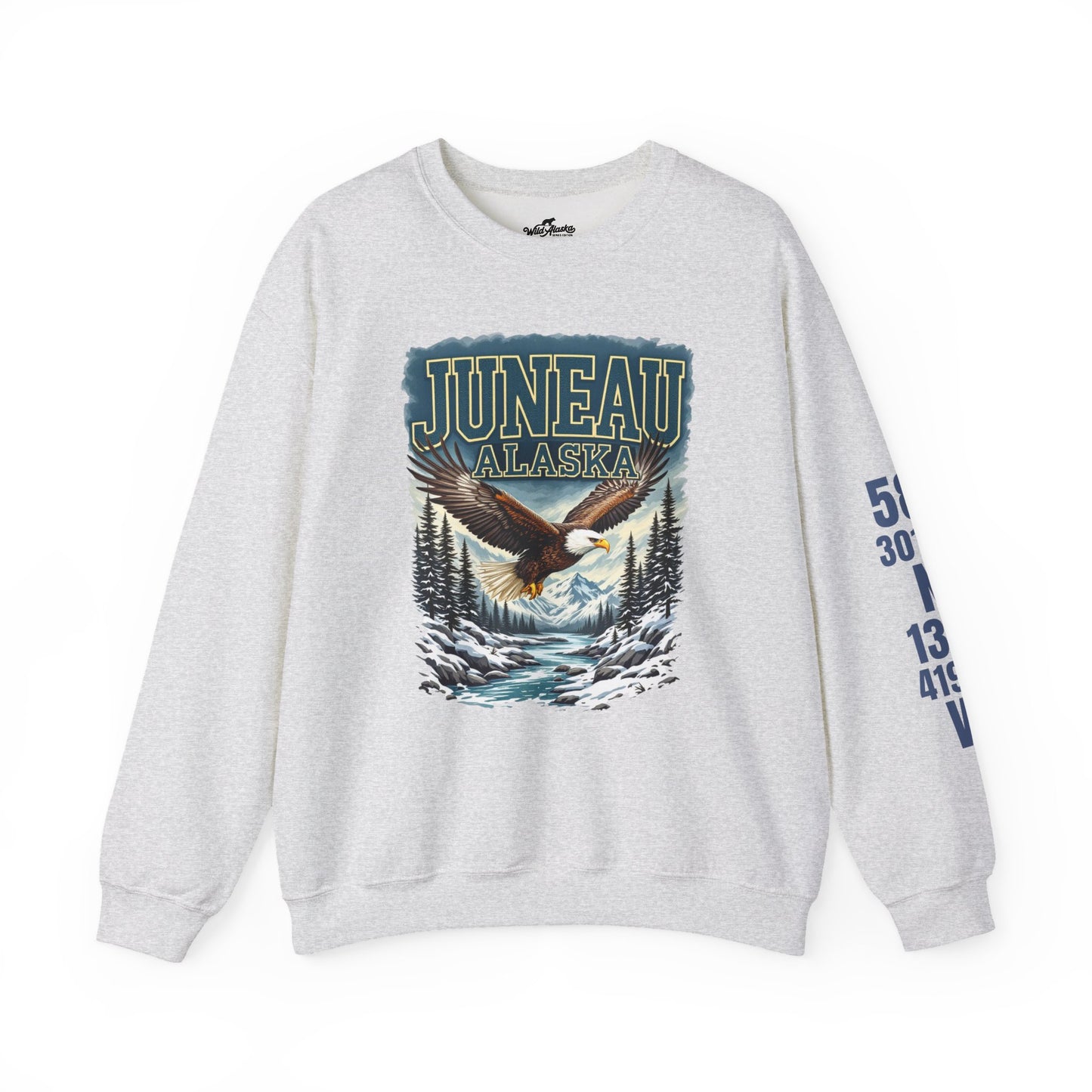 Juneau Bald Eagle Cotton Crewneck Sweatshirt | Wild Alaska Series Edition 🦅🌲❄️