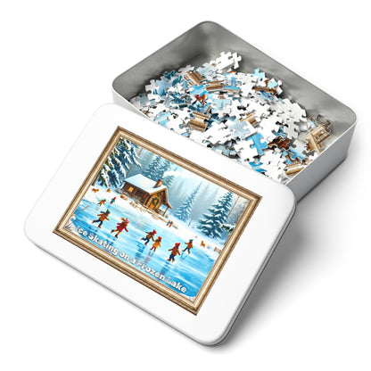 Winter Ice Skating Jigsaw Puzzle – A Cozy Holiday Retreat