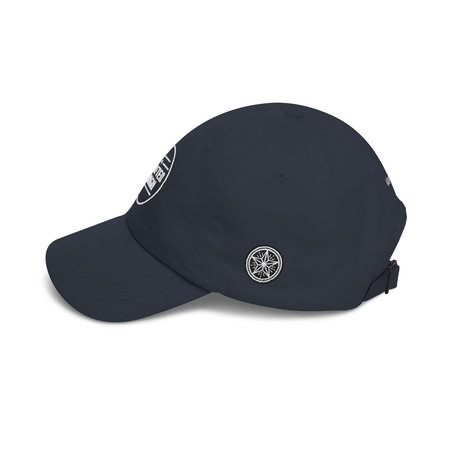 Dark gray cap on a white background