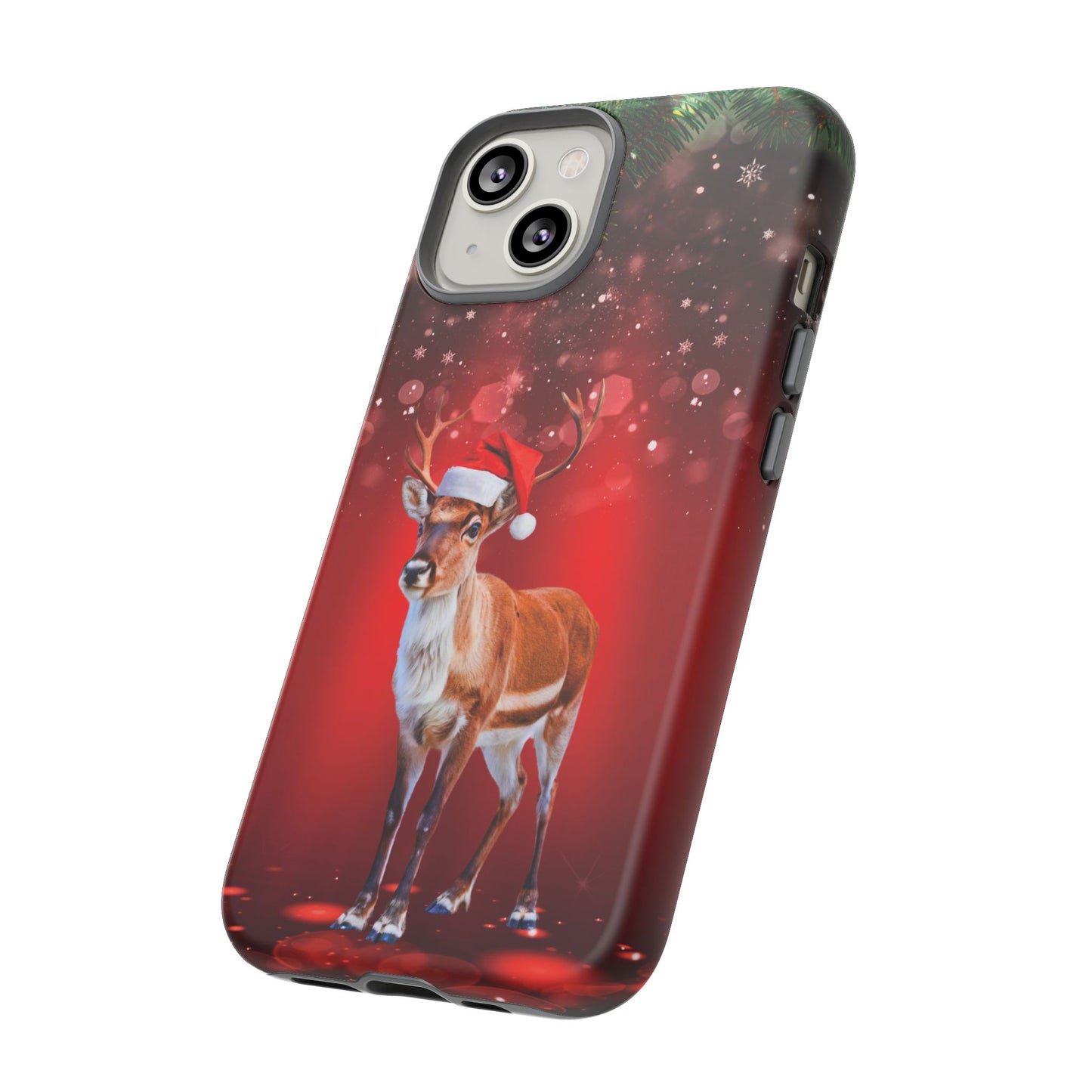 Festive Reindeer No.1 – Santa Hat with Holiday Lights Design for iPhone, Samsung & Google Models