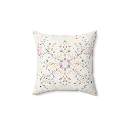 Ethereal Starlit Bloom – Elegant Ornamental Design Throw Pillow