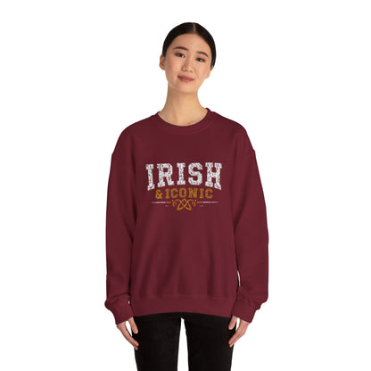 Gildan 18000 Unisex Heavy Blend™ Crewneck Sweatshirt - Irish & Iconic Vintage Distressed St. Patrick’s Day Design