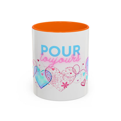 Pour toujours/Mon amour Valentine's Day Mug Set– Romantic French Gift for Couples [2 of 2] (11oz, 15oz)