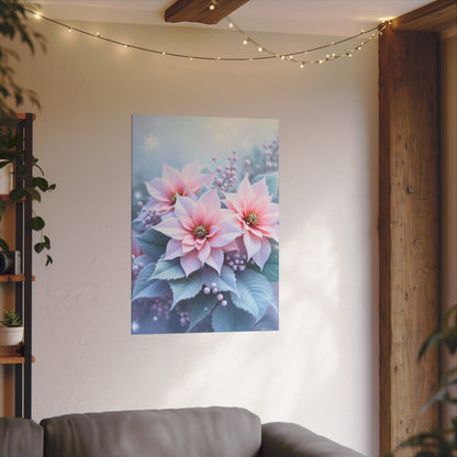 Sérénité hivernale : fleurs givrées dans un pays des merveilles hivernal