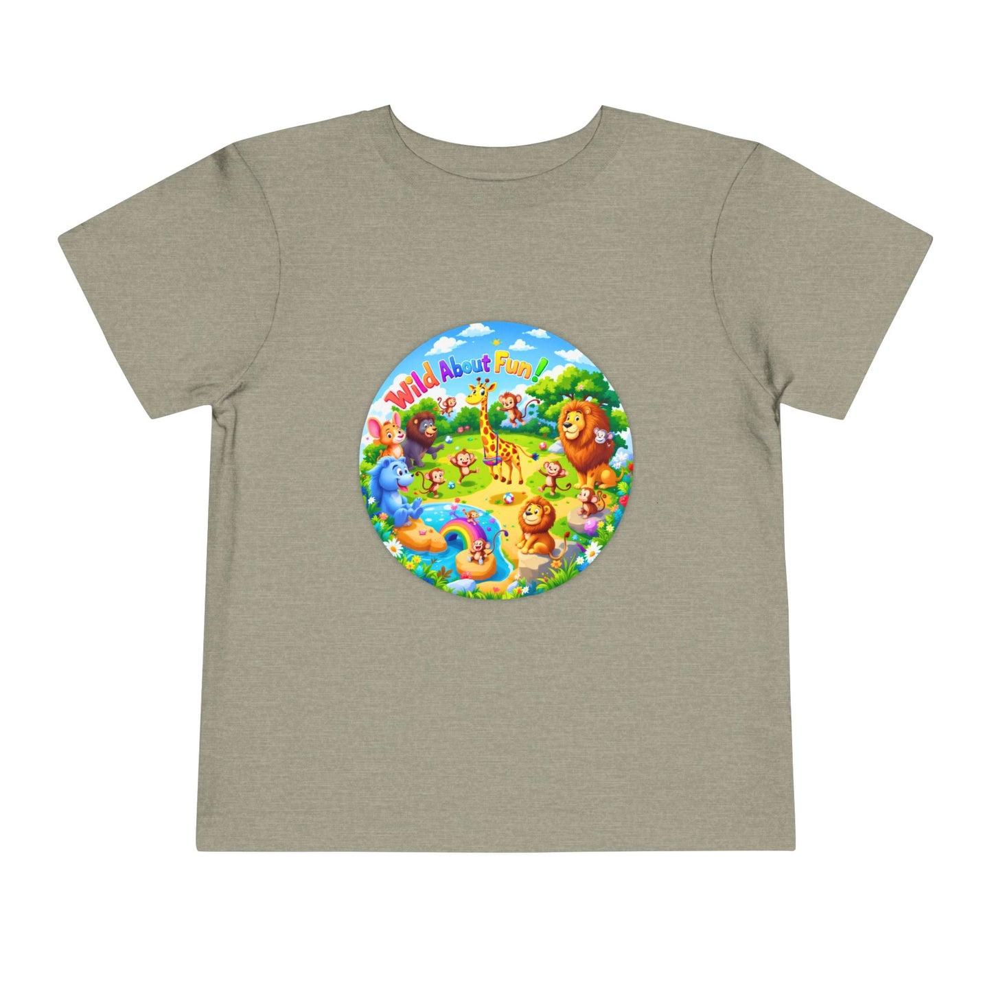 Bella+Canvas 3001T Toddler Short Sleeve Tee - Wild About Fun - Vibrant Animal Kingdom Adventure